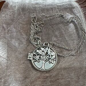 Silver Tree of Life Locket Necklace Magnetic Close